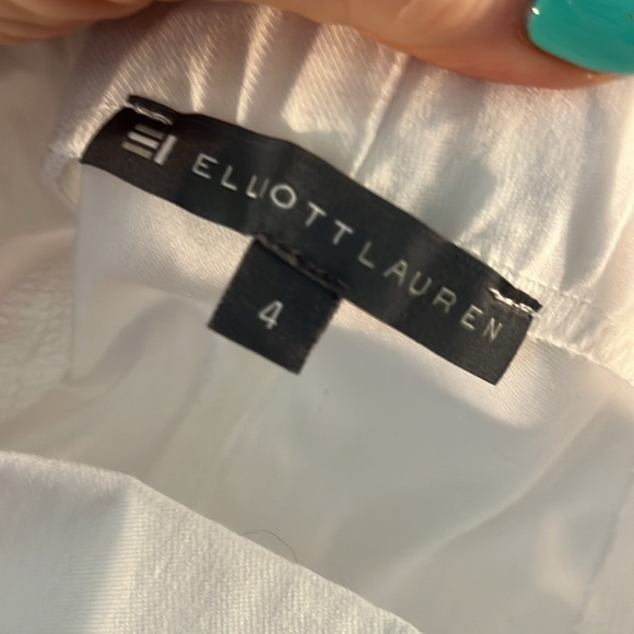 Elliott Lauren Ankle Pants White Control Stretch Size 4 Elastic Waistband - Picture 7 of 8